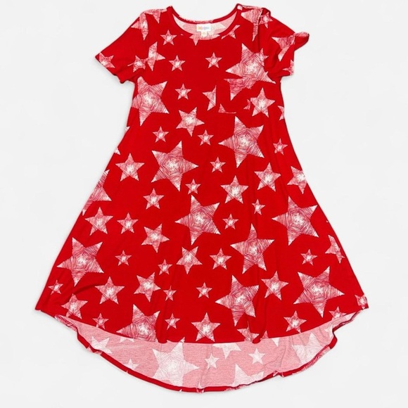 LulaRoe “Carly” Red and White Stars Sundress - Picture 1 of 6